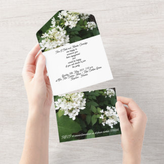 Invitation Tout En Un White Flowers Hydrangea Photo, 