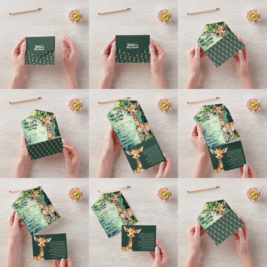 Invitation Tout En Un Wild Safari aventure : Baby shower unique