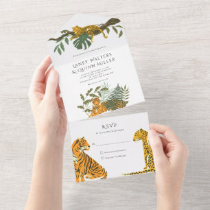 Invitation Tout En Un Wild Safari Big Cats Mariage Tout en une invitatio