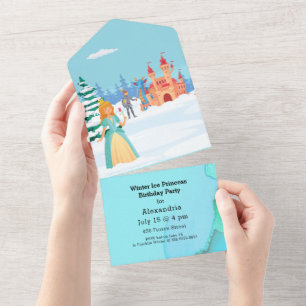 Invitation Tout En Un Winter Ice Princess Royal Anniversaire