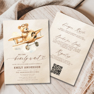 Invitation Tout en une attente rapide Baby shower beige neutr