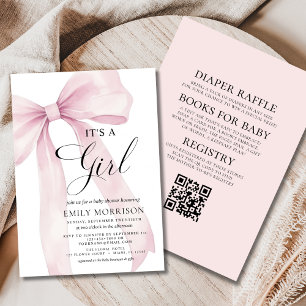Invitation Tout en une boue rose C'est un Baby shower de fill