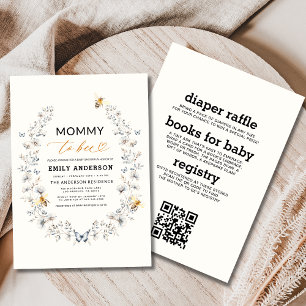 Invitation Tout en une maman pour être Baby shower Fleur sauv