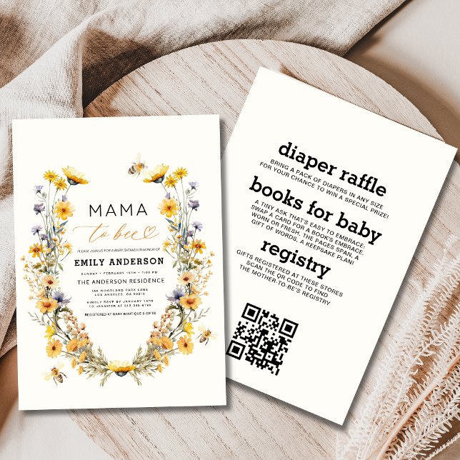 Invitation Tout en une maman pour être Baby shower Fleur sauv (Créateur téléchargé)