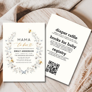 Invitation Tout en une maman pour être Baby shower Fleur sauv