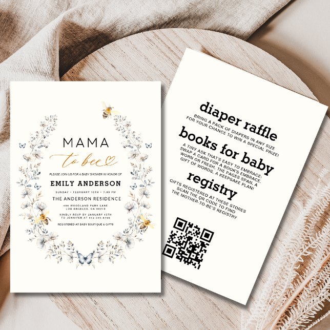 Invitation Tout en une maman pour être Baby shower Fleur sauv (Créateur téléchargé)