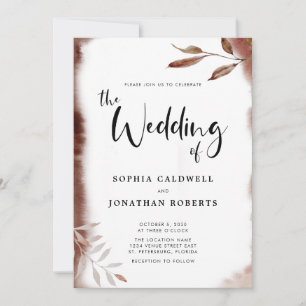 Invitation Tout en une Moody Fall Foligraphy Mariage de calli