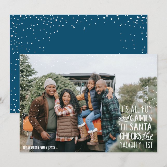 Invitation Tout est amusant & Jeux Liste de vilaines Photo de (Devant / Derrière)