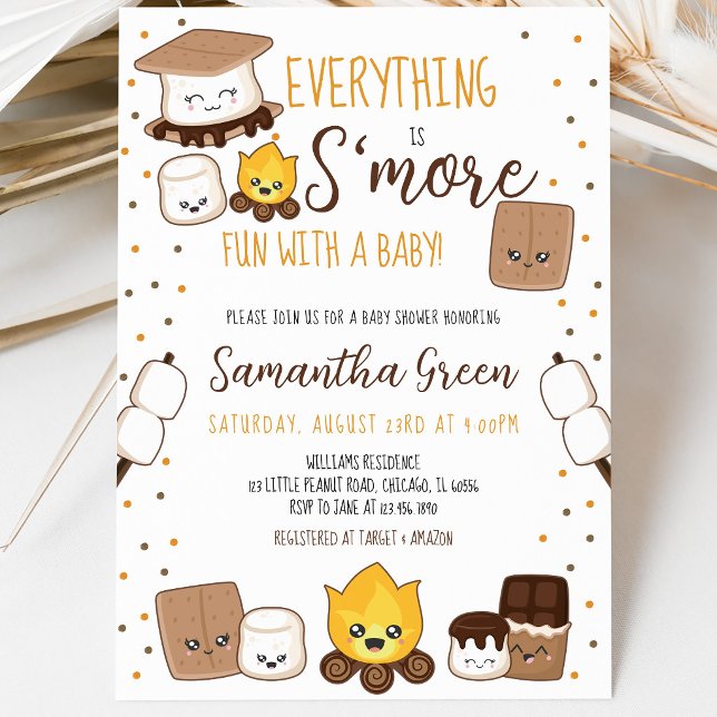 Invitation Tout est plus amusant avec des S'mores Baby Shower (Créateur téléchargé)