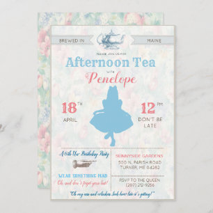 Invitation TOUT ÉVÉNEMENT - Alice au Wonderland Tea Party