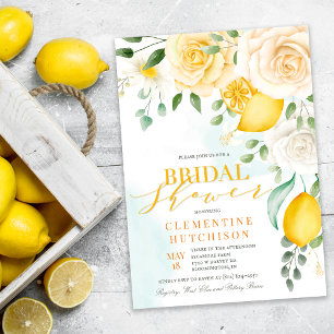 Invitation TOUT ÉVÉNEMENT Aquarelle Citron Floral Citron