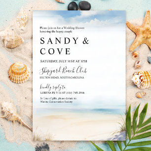 Invitation TOUT ÉVÉNEMENT Aquarelle de plage minimaliste