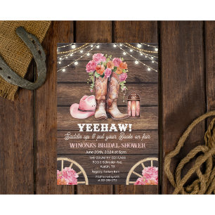 Invitation TOUT ÉVÉNEMENT - Cowgirl Boot Floral Western Invit