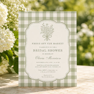 Invitation Tout frais du marché Gingham Enterrement de vie de