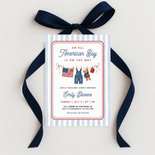 Invitation Tout Garçon Américain Vêtements Patriotiques Baby