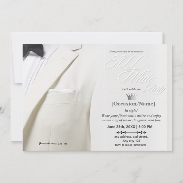 Invitation Tout le luxe du White Party (Devant)