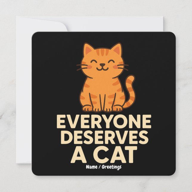 Invitation Tout le monde mérite un chat mignon Orange Tabby C (Devant)