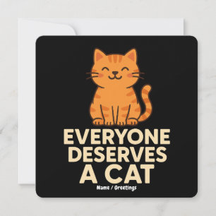 Invitation Tout le monde mérite un chat mignon Orange Tabby C