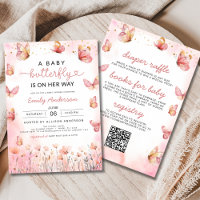 Tout mignon en un QR Code Baby shower papillon fil