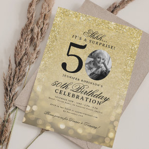 Invitation TOUT OR SURPRISE Photo Glam 50e Anniversaire 