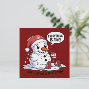 Invitation Tout Va Bien En Pleine Fonte Bonhomme de Neige