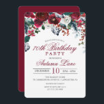 Invitation TOUTE AGE Bourgogne Floral Winter Birthday Invitat<br><div class="desc">Vin de Bourgogne Marsala Floral hiver Anniversaire Invitation</div>