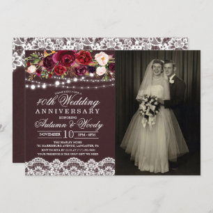 Invitation TOUTE ANNÉE - Mariage Anniversaire Photo Invitatio
