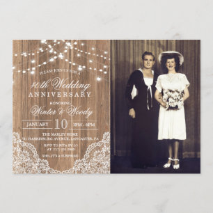 Invitation TOUTE ANNÉE - Mariage Anniversaire Photo Invitatio