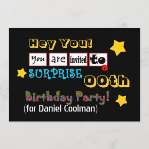 Invitation Toute année SURPRISE Anniversaire Modèle V02A