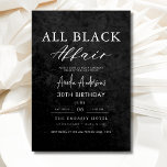 Invitation Toute Black Affair Anniversaire Fête Moderne Éléga<br><div class="desc">Célébrez en style avec cette All Black Affair Birthday Party Modern Elegant Invitation, la façon parfaite d'annoncer une soirée inoubliable. Ce design élégant et sophistiqué présente un arrière - plan noir frappant aux accents minimalistes pour une touche de classe. Customisez-le avec les détails de votre événement pour donner le ton...</div>