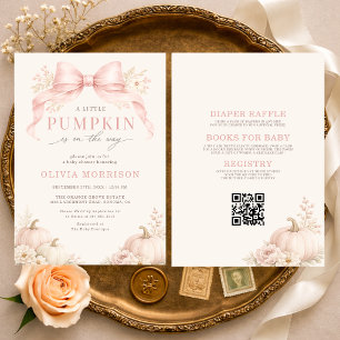 Invitation Toute dans un petit bébé rose citrouille Baby Show