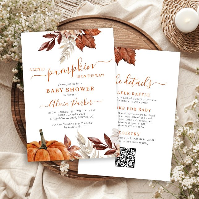 Invitation Toute dans une petite citrouille automne bébé show (Créateur téléchargé)