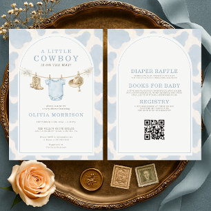 Invitation Toute en Un Petit Garçon Cowboy Baby Shower
