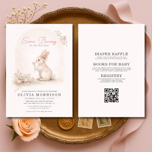 Invitation Toute en Un Some Bunny Coquette Bow Baby Shower
