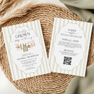 Invitation Toute en une Baby Shower Localement Cultivée Ver