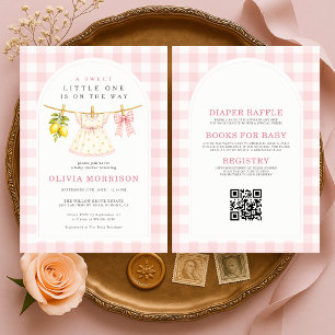 Invitation Toute en Une Douce Petite Fille au Citron Baby Sho