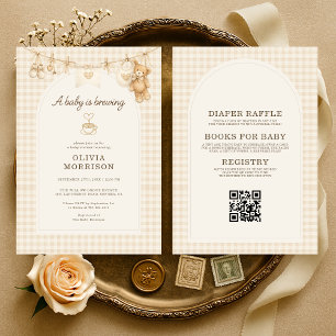 Invitation Toute en une Fête Bébé en Route Café Baby Shower