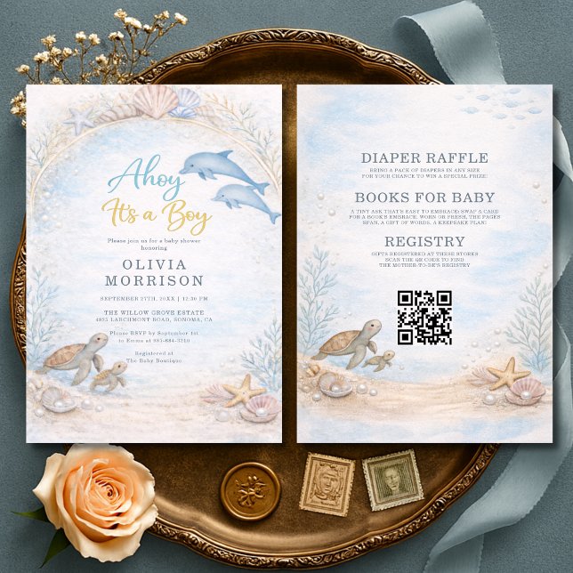 Invitation Toute en une Fête Bébé Garçon Baby Shower (Créateur téléchargé)