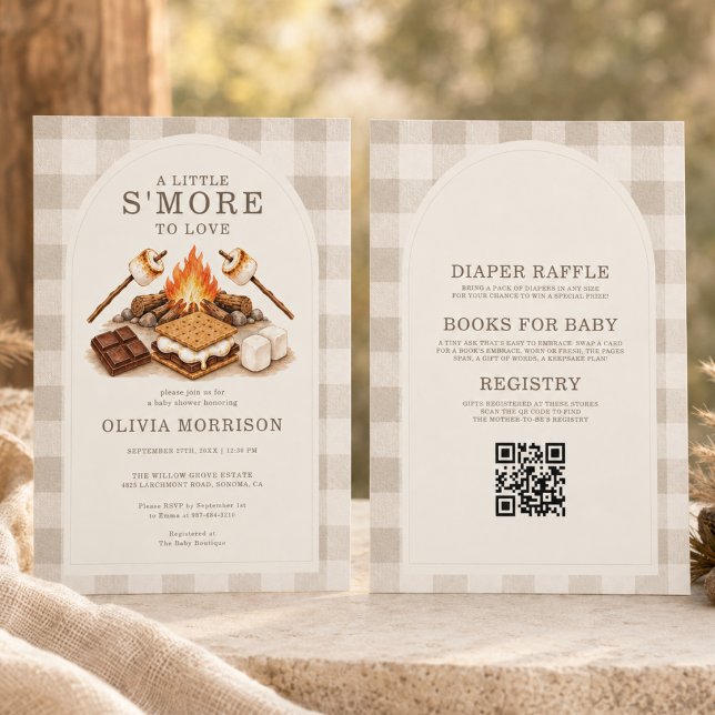 Invitation Toute en une Fête de Bébé Neutre S'More à aimer (Créateur téléchargé)