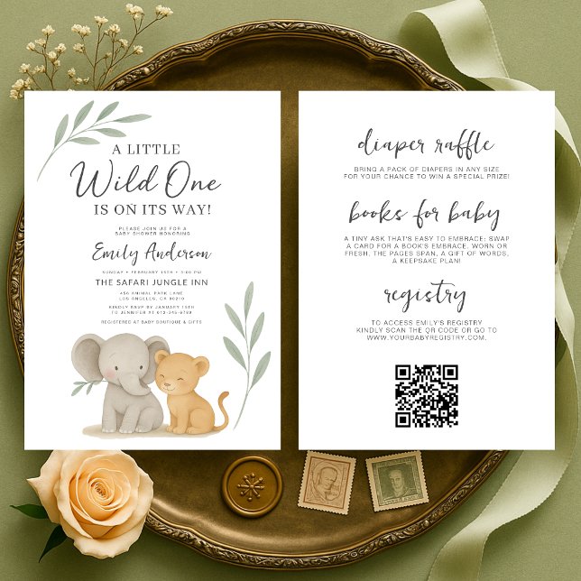 Invitation Toute en Une Fête de Bébé Sauvage (Créateur téléchargé)