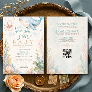 Invitation Toute en une Fête de Bébé Sous l'Océan