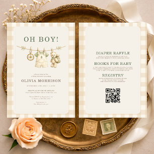 Invitation Toute en une Oh Boy Fête de Bébé en plein bois