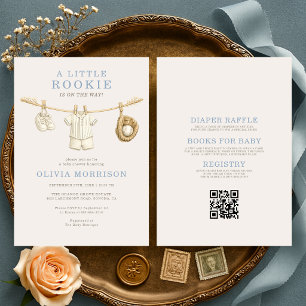 Invitation Toute en Une Petite Recrue Baseball Baby Shower