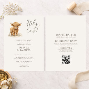 Invitation Toute en une Sainte Vache Couples de Highland Baby