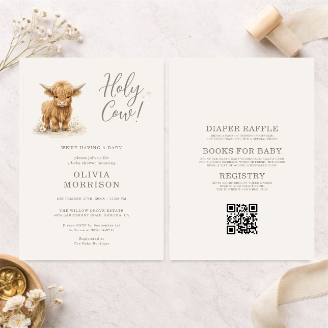 Invitation Toute en une Sainte Vache Fête de Naissance de Vac (Créateur téléchargé)