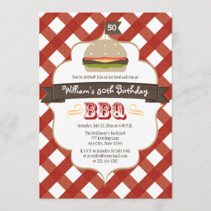 INVITATION TOUTE FÊTE D'ANNIVERSAIRE DE BBQ D'ÂGE