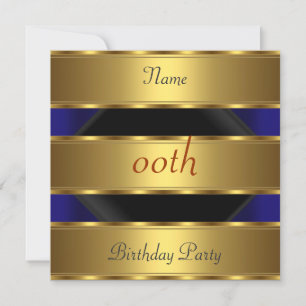 Invitation Toute fête d'anniversaire Gold Black 3