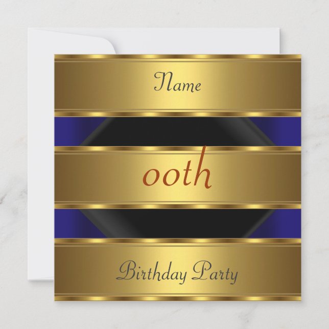 Invitation Toute fête d'anniversaire Or Noir 3 (Devant)