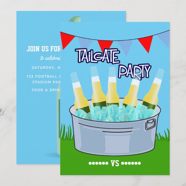 Invitation Toute fête de pré-match personnalisable (Devant / Derrière)