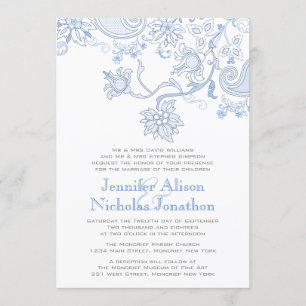 Invitation Toute Fleurs de couleur et mariage de dentelle de 